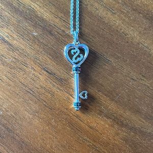Open heart key necklace